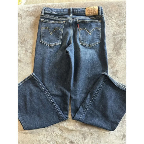 Levi Strauss Workwear Boy's 12 Reg Adjustable Waist Loose Fit Wide Leg Jeans EUC - Picture 1 of 7